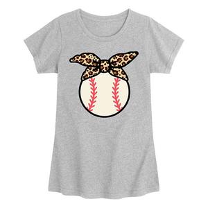 Футболка с принтом для девочек 7-16 лет в стиле бейсбол и леопард Licensed Character, Heather Gray