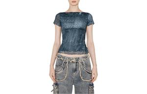 Misbhv Футболка Esther Yu Yu Shuxin совместная серия, женская, темно-синяя