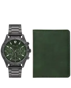 Мужские кварцевые часы с тремя стрелками из черного сплава, 44 мм Folio, black