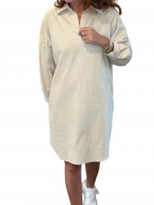 Платье вельветовое в стиле преппи цвета верблюжьей шерсти с розовой звездой Caryn Lawn