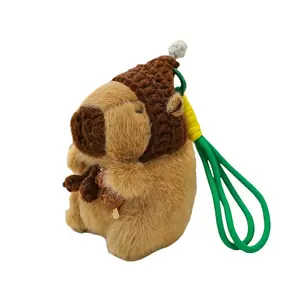 Вязаная капибара разноцветная веревочная кукла плюшевый брелок 13см высота MENGGEGE