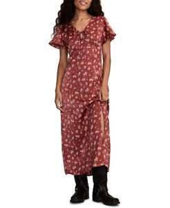 Женское миди-платье с рукавами-крылышками Lucky Brand, Rust Multi