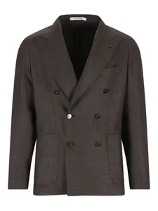 Двубортный блейзер с накладными карманами Tagliatore, коричневый