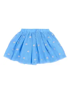 Юбка с цветочной вышивкой Stella Mccartney Kids, синий