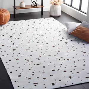 Ковер SAFAVIEH, 275 x 366 см, Washable Rug Faux Hide Collection, Ivory & Black, Slip Resistant, Printed Pattern, идеален для гостиной, спальни, домашнего офиса, столовой (FAH502A)
