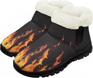 Снежные ботинки для малышей, мальчиков и девочек, зимние теплые ботинки, низкие туфли, искусственный мех, для холодной погоды, на улице Chririnla, Flame