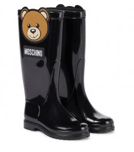 Резиновые дождевые сапоги Moschino Kids, черный