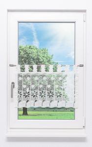 Панельная штора Plauener Spitze - цветок (Ш х В) 128см*45см белая, белый