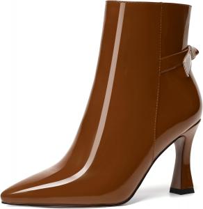 Женские вечерние сексуальные ботильоны SKYSTERRY с острым носком, лаковой отделкой и высокой шпилькой 3,3 дюйма