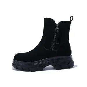 Женские Ботинки Челси 4 см Junjali, Черные Без Подкладки