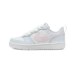 Кроссовки для скейтбординга Court Borough Soft Star Diffused Blue Low top Kids' синие розовые для подростков Nike, голубой