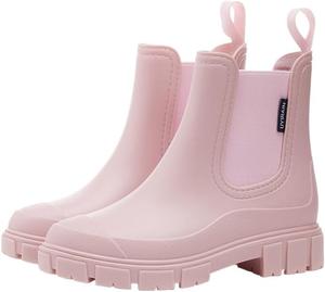 Женские резиновые сапоги Chelsea - водонепроницаемый верх и подошва из ПВХ, толстая противоскользящая подошва, классическая обувь для активного отдыха для комфорта на весь день Clolinde, Pink