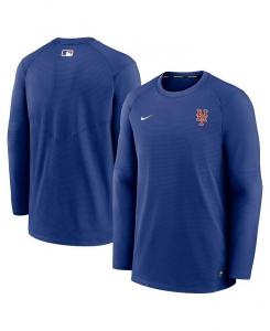 Мужская футболка с длинным рукавом и логотипом Royal New York Mets Authentic Collection Performance Nike, синий