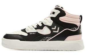 Кеды, скейтборд обувь женская высокая черный/слоновая кость Qiaodan