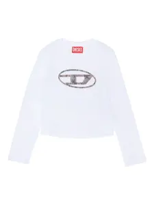 Футболка с длинными рукавами и логотипом Diesel Kids, белый