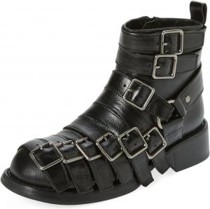 Женские модные ботильоны YDN с круглым носком, пряжкой и ремешком, на низком каблуке-блоке, с боковой молнией, для вечеринок, шопинга и повседневной носки, размер 4-16 US, Black
