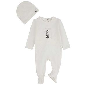 Комплект из 2 предметов для девочек "Маленькая девочка и ее соломенная шляпка" из хлопка Memoi