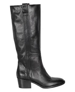 Кожаные ботильоны с закругленным носком Curiosite, черный