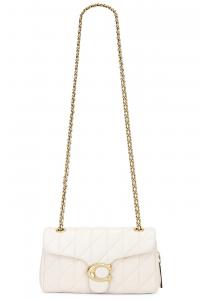 Стеганая сумка через плечо Coach, chalk