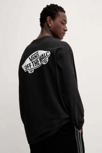 Хлопковый лонгслив Vans, черный