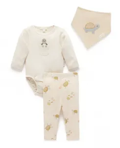 Комплект из 3 предметов: боди, леггинсы и слюнявчик Purebaby, белый