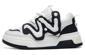 Низкие скейтерские кеды Warrior Unisex бежево-черные