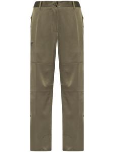 Helmut Lang атласные брюки прямого кроя, зеленый