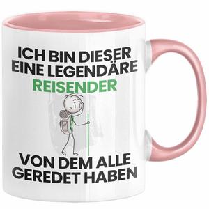 Подарочная кружка для путешественника Забавная идея подарка на день рождения для путешественника «Я — легендарный путешественник» Все говорили о кофейной кружке (розовой) Trendation, розовый