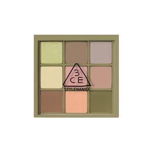 Тени для век Nine Square Grids, легко растушевываются, естественный контуринг 3CE, #olive grove field green 8g