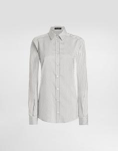 Шелковая рубашка с полосатым принтом Dolce & Gabbana, мультиколор