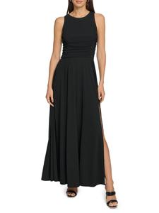 Трикотажное платье макси без рукавов DKNY, черный