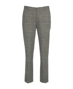 Зауженные брюки в клетку, черные Circolo 1901, серый