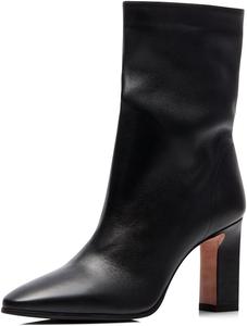 Женские стильные ботильоны Pazzion с закрытым носком на каблуке, высокие массивные каблуки, осень-зима, универсальная обувь для работы и делового стиля, размеры 4-16 US, Black