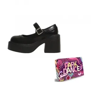 PARK DANCE Женские туфли Мэри Джейн на массивном каблуке черные, цвет Black