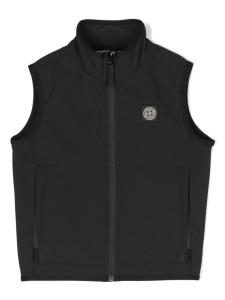 Stone Island Junior жилет с нашивкой-логотипом, черный