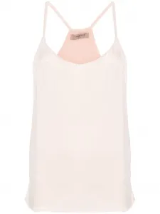 Атласный топ без рукавов TWINSET, розовый