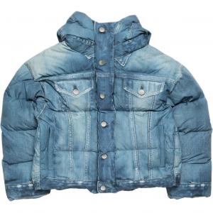 Джинсовая пуховая куртка с капюшоном Acne Studios, синий