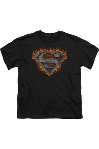 Футболка с коротким рукавом "Супермен: Железный огненный щит" для детей Gildan, черный