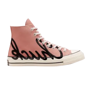 Кроссовки Converse Chuck 70 High 'Scripted Signature Print - Rose Gold', розовый