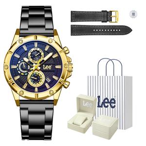 Lee Часы Wrist Watch Quartz Movement Steel Strap Black Dial Men's Watch Node Holiday Classic Box