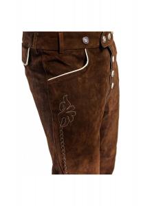 Длинные кожаные брюки EDELNICE, темно-коричневый