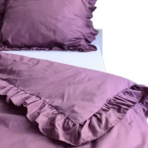 Постельное белье с оборками, пододеяльник для спальни 160х200 см, ретро-розовый EDANTI