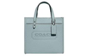 Сумка-тоут из телячьей кожи для покупок, ручная, через плечо, маленького размера, для женщин, цвета озёрной лазури COACH