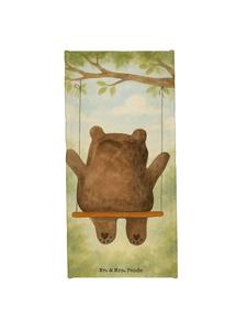 Mr. & Mrs. Panda Пляжное полотенце с изображением медведя и качелей, без слогана, белого цвета