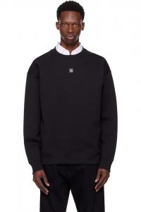 Свитшот с нашивкой в виде сложенного логотипа Hugo, черный