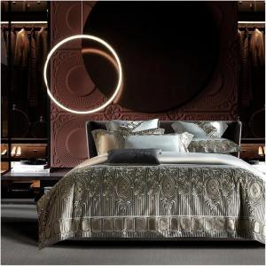 YUSIWOAL Комплект постельного белья с золотой кружевной каймой и вышивкой в стиле европейского дворца