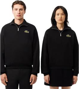 Комплект Lacoste: толстовка с воротником-стойкой на молнии до середины груди + спортивная толстовка и брюки, черный