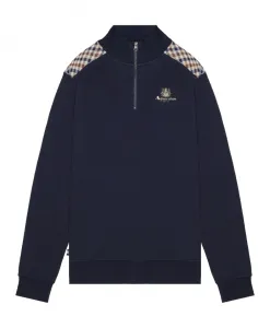 Флисовая куртка с застежкой-молнией на четверть длины и логотипом CC на плече Aquascutum, синий