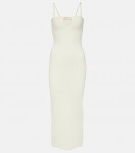 Платье миди la robe sierra bretelles Jacquemus, белый