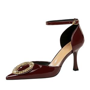 YAFEI XUANYU Тонкие каблуки женские туфли на шпильке бордовые, цвет Burgundy